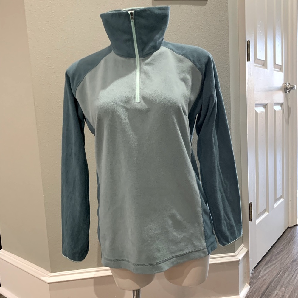 COLUMBIA Light seafoam blues- fleece zip pullover